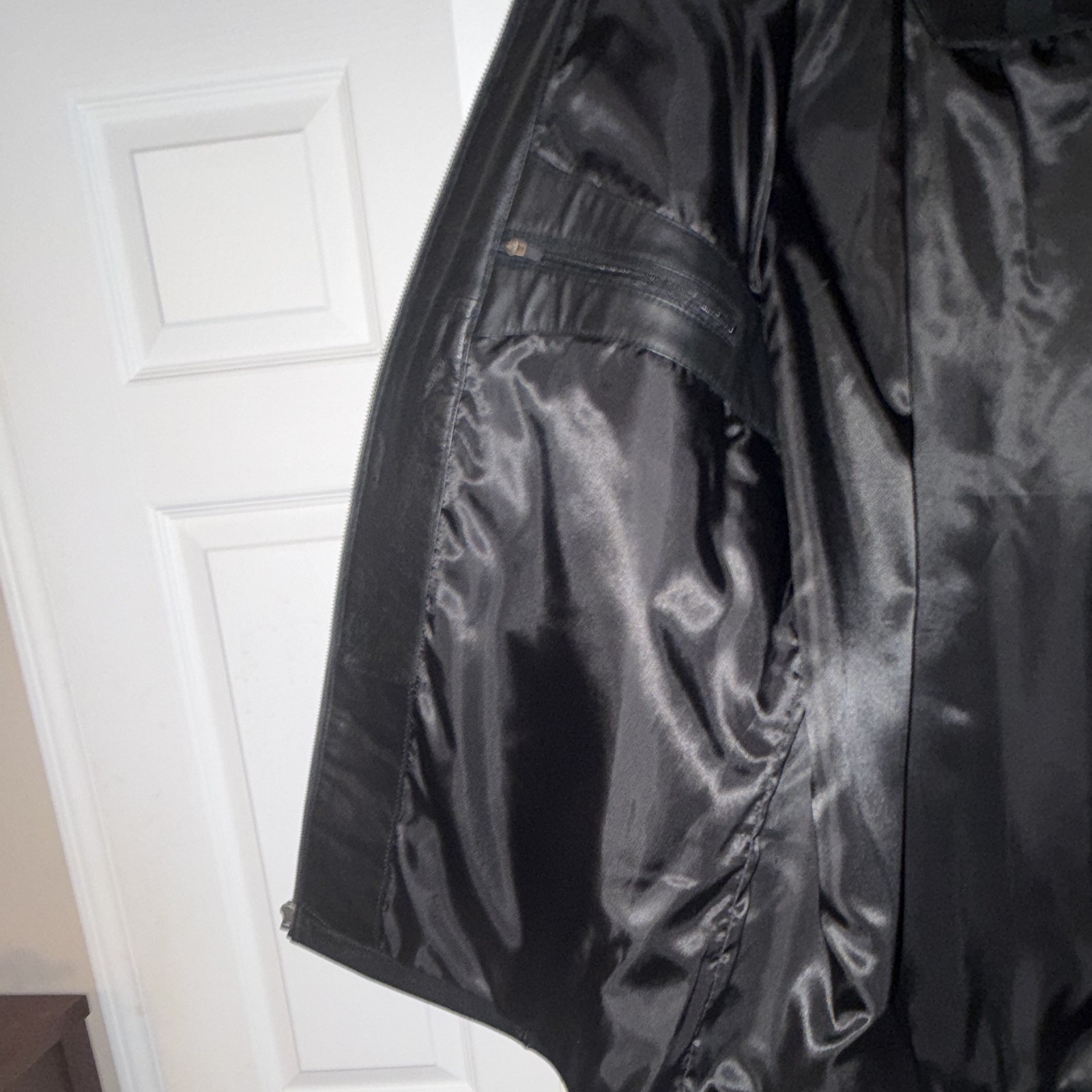 Saddlebred Men’s Black Full-Zip Jacket Lined Pockets Point Collar XL