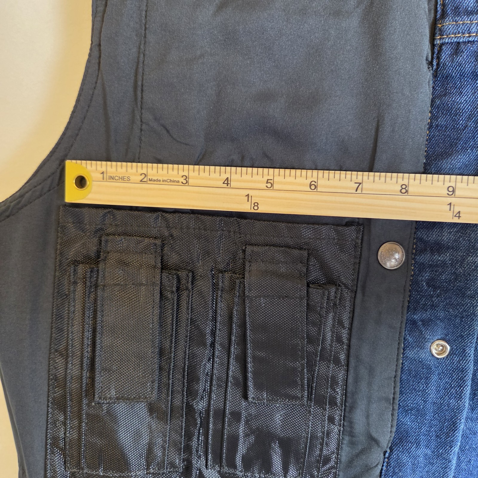 NRA vintage authentic mens LG denim snap vest concealed carry weapon holds ammo