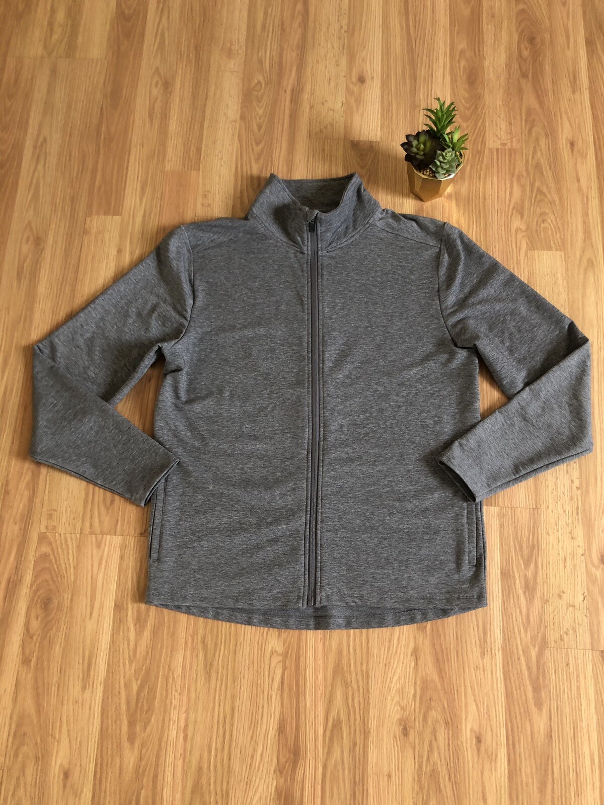 FISHER & BAKER Avon Lounge Zip Up Full Zip Lightweight Jacket Heather Gray SZ SM