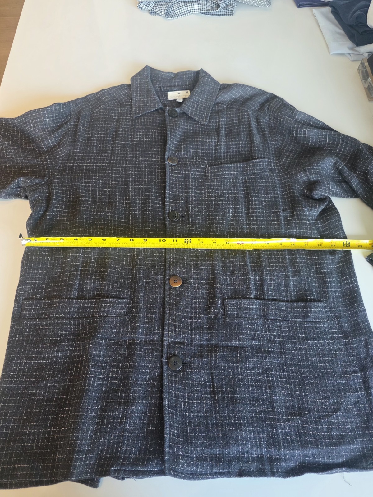 Ermenegildo Zegna Men’s Blue Check Wool Button-Front Jacket w/ Pockets 52