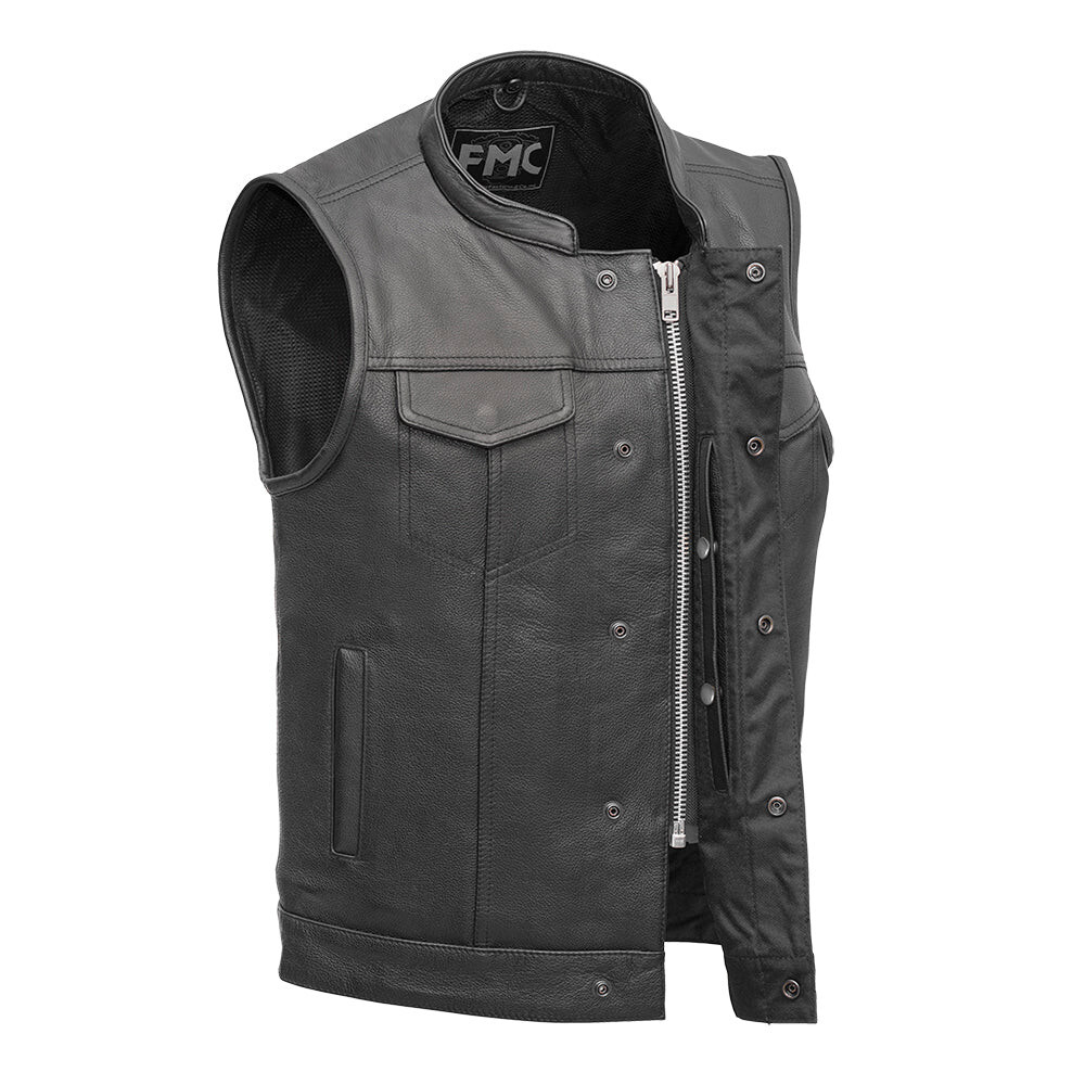 Blaster Men’s Leather Motorcycle Vest