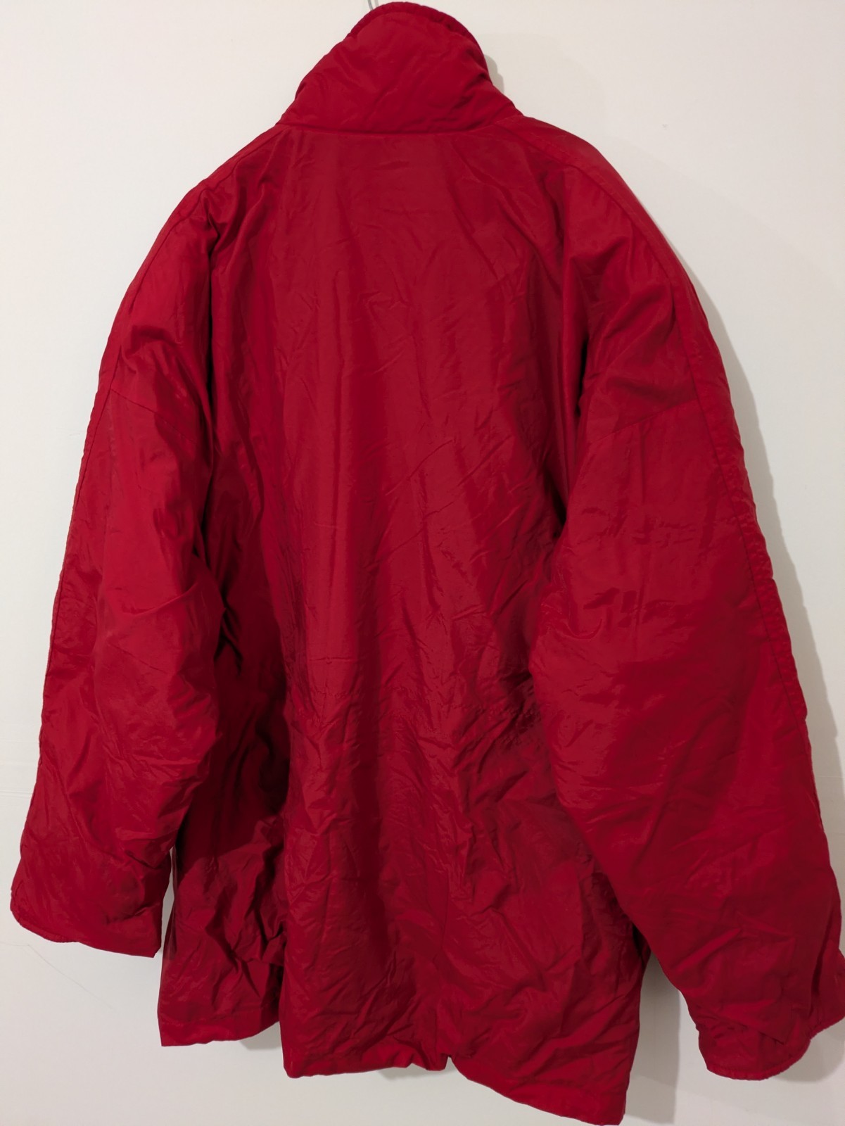 Brandon Thomas Men’s Red Insulated Overcoat Fleece Lined Stand-Up Zip XL