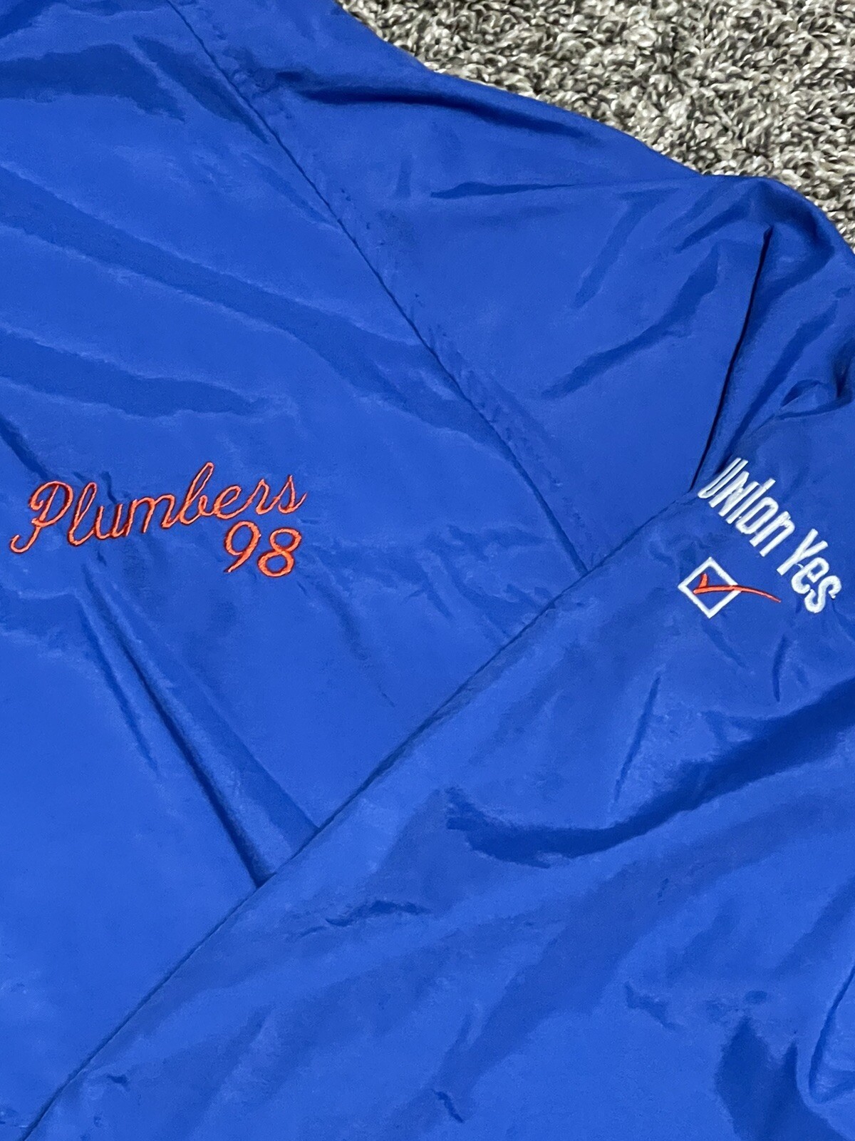 VTG NWT Sportsmaster Full Zip Jacket Men’s 3XL Blue Vented Plumbers 98 Union Yes