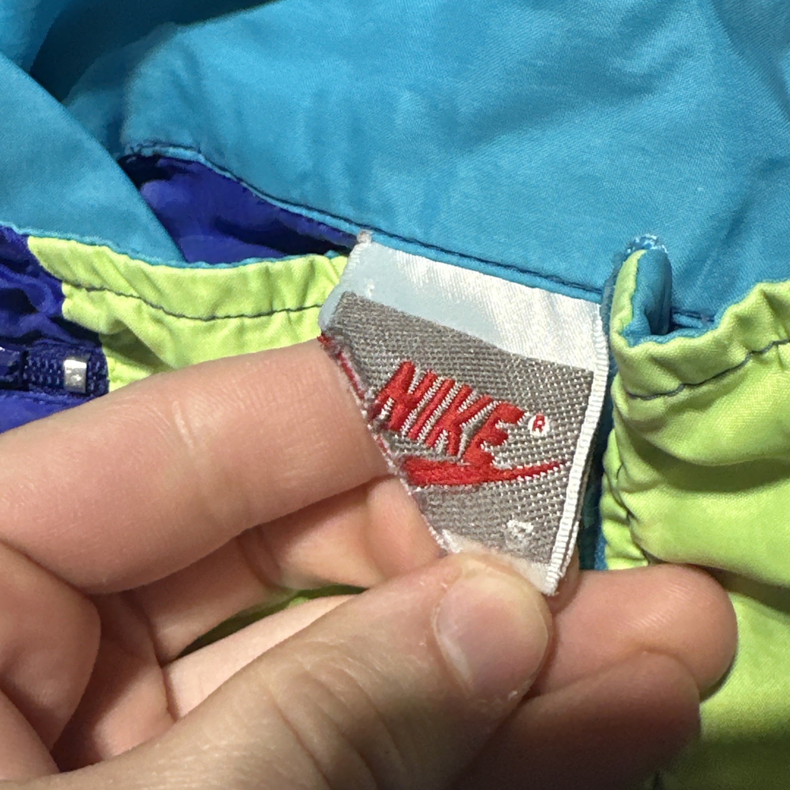 Vintage Nike Lightweight Windbreaker Jacket Silver Tag Blue Nylon 90’s Men’s S