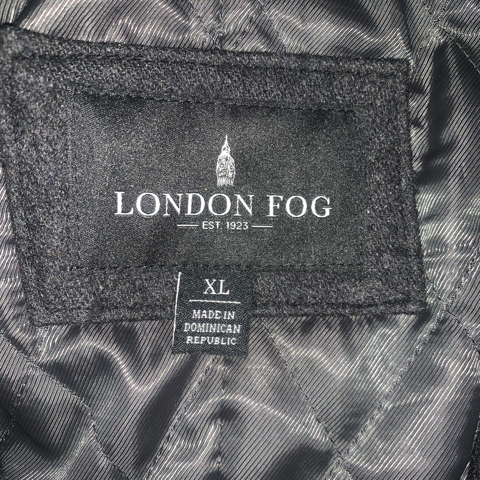 London Fog Mens XL Classic Fit Wool Blend Single Breasted Coat Puff Lined Grey