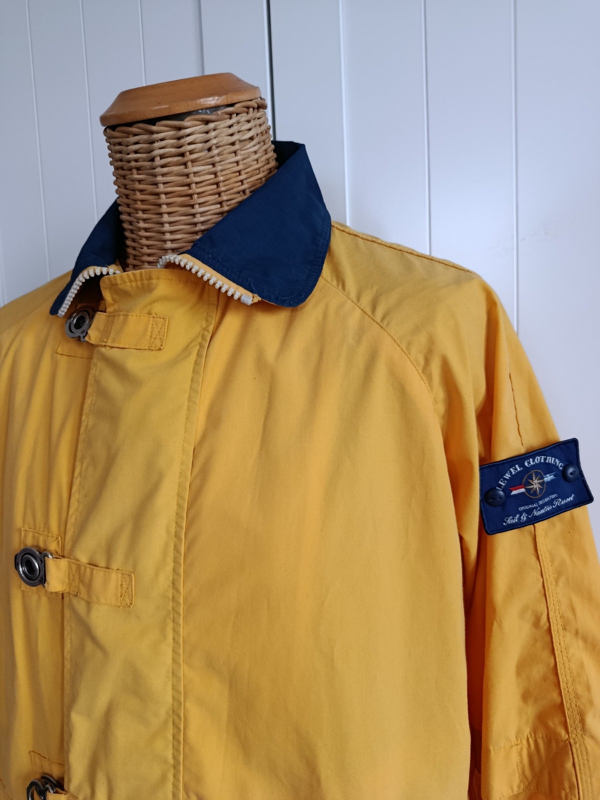 Vintage 90s Yachting Sailing Yellow Clasp Jacket Raincoat Windbreaker Marina S