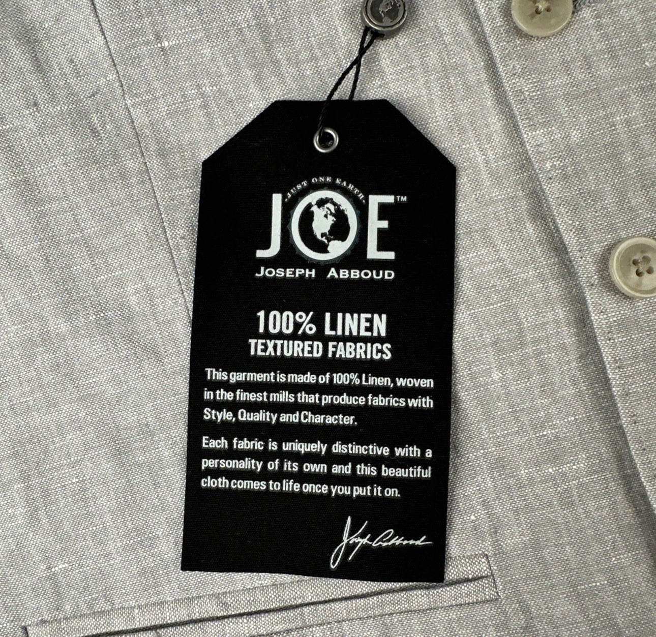 Men’s Gray Linen Suit Vest Size XXL JOE Joseph Abboud Wedding Slim Fit NWT C10