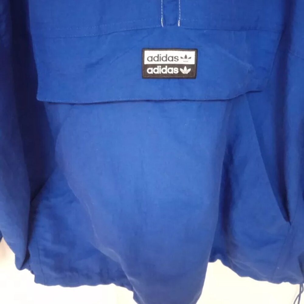 Adidas Originals Men’s Pullover Hooded Vocal Wind Blue/Gray Size Small