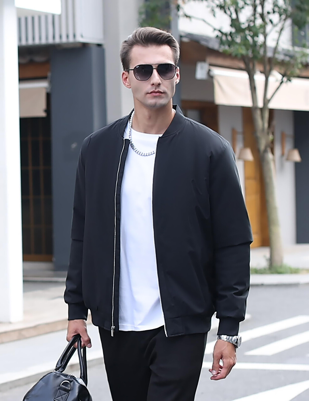 Mens Bomber Jackets Casual Winter Warm Windbreaker Full Zip Padded Lined Outwear