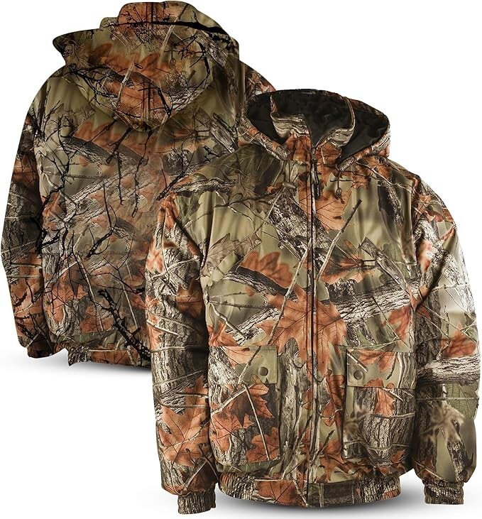 TrailCrest Men’s Hoodie Camo Camouflage Rain Jacket Coat Outdoor Hunt Sport M-2X