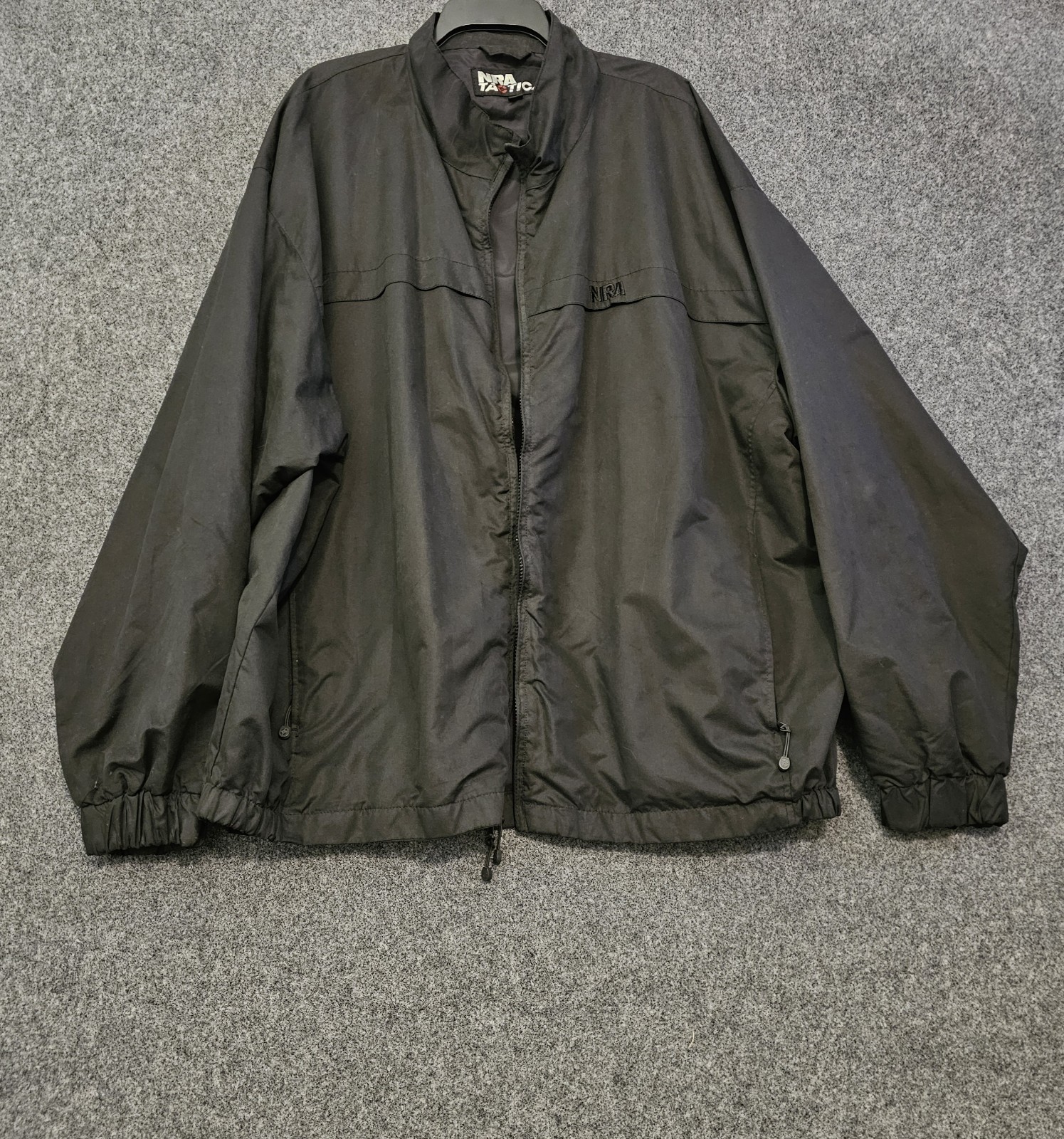NRA Tactical Jacket Men’s 3XL Black Full Zip Windbreaker Outdoor Coat Polyester