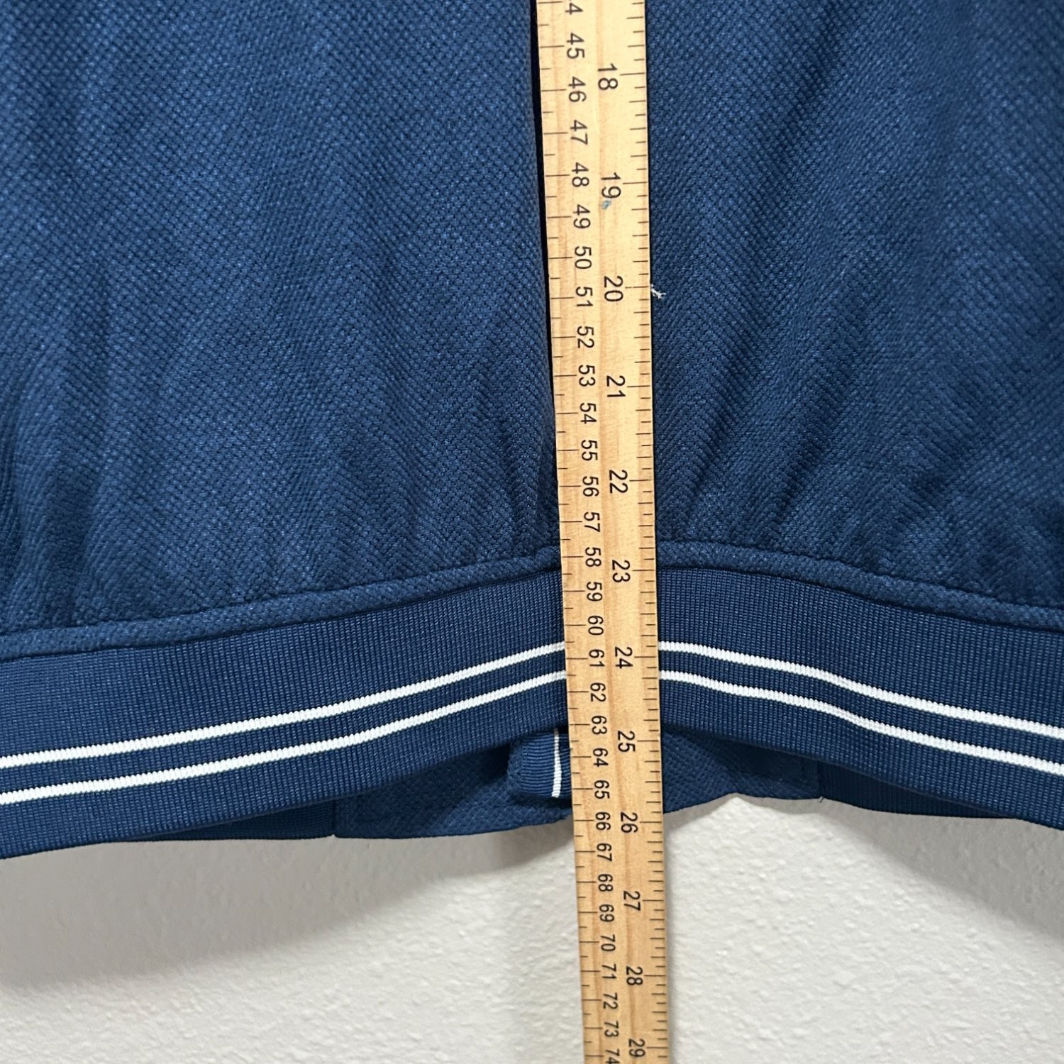 Zara Man Bomber Jacket Mens Size M Blue Textured Full Zip Ribbed Trim
