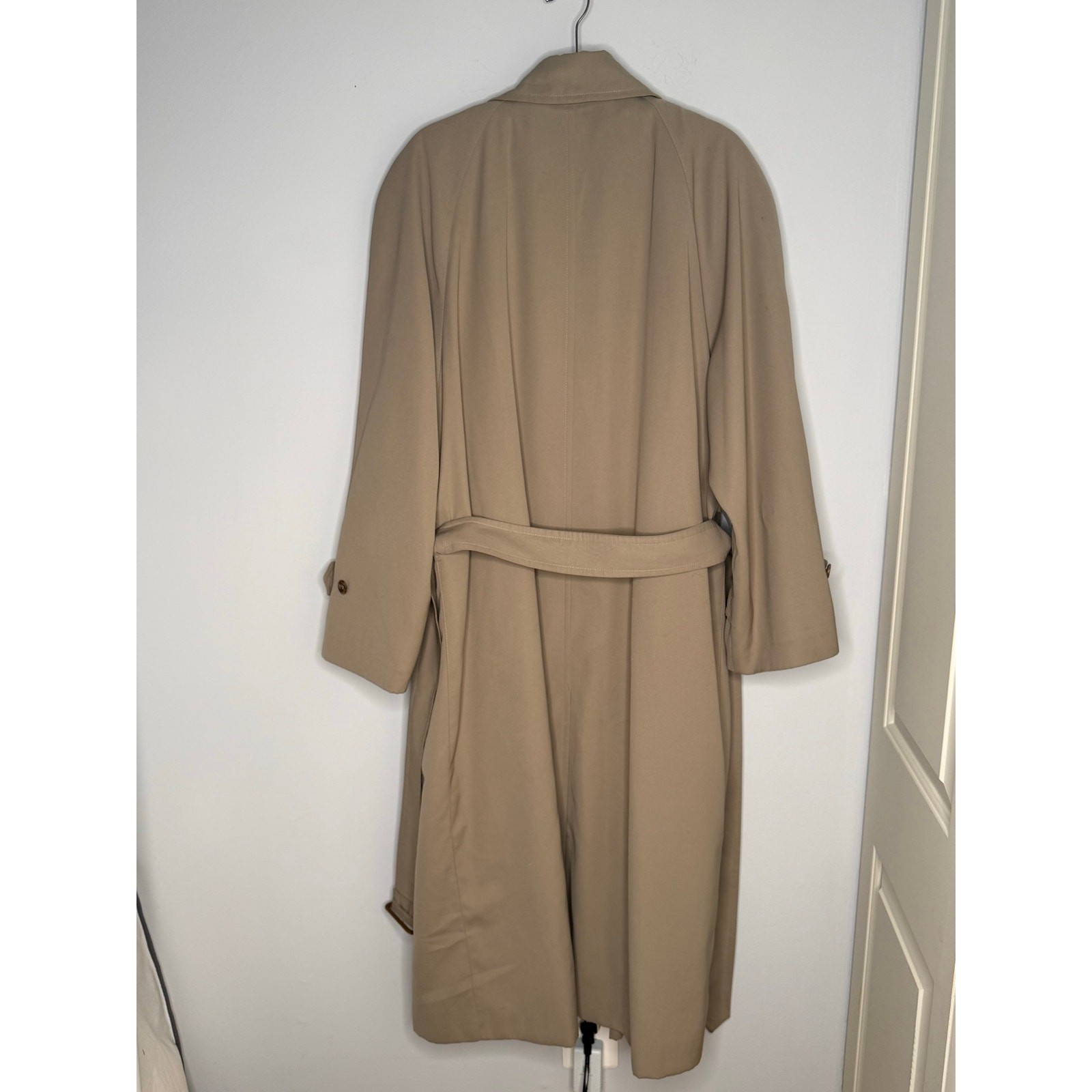 Burberry Trench Coat Mens 46 Regular Tan Nova Check Lining Removable Wool Liner