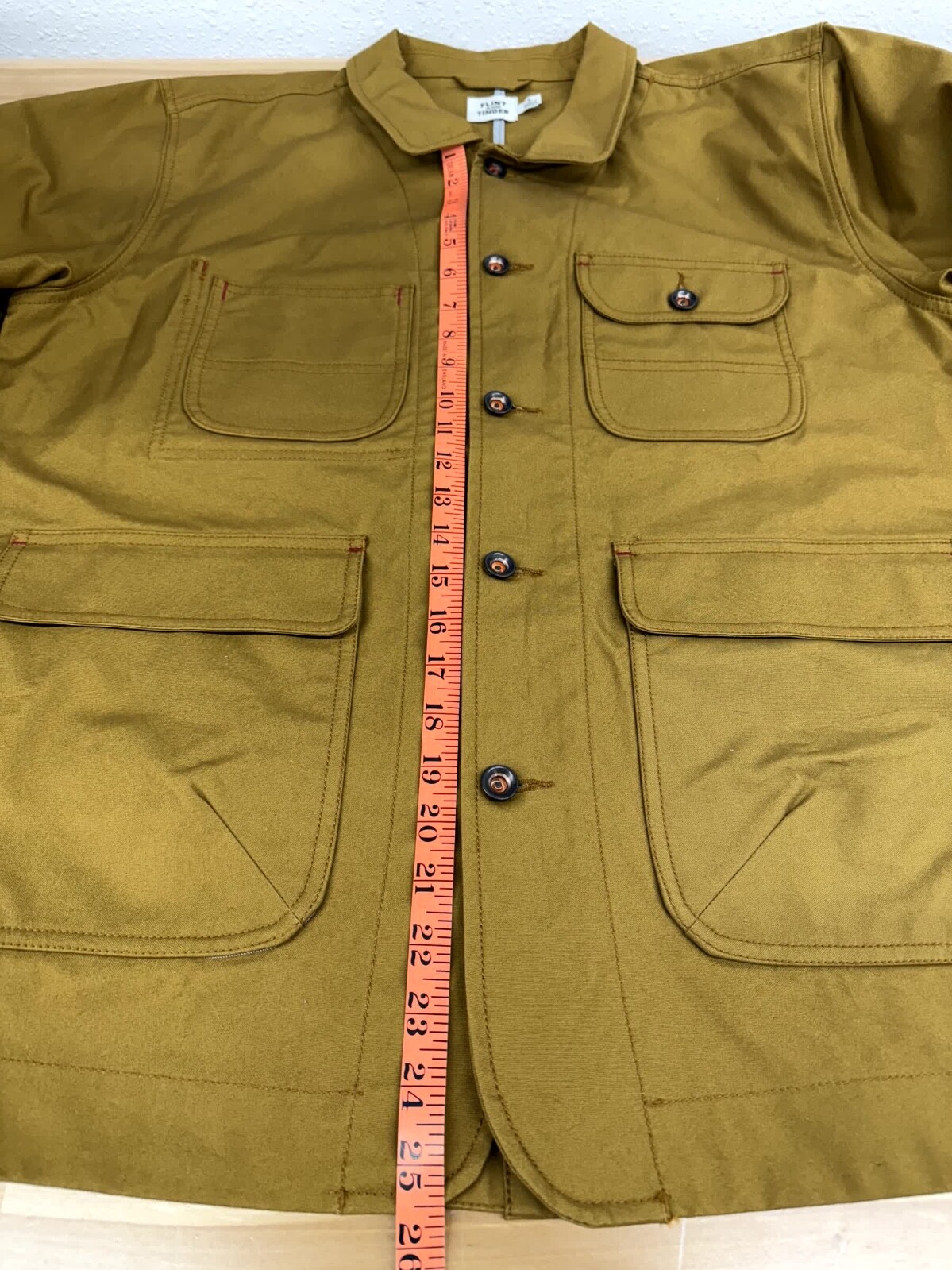 Huckberry Flint & Tinder Military Jacket Blazer Tan Mens Large British Millerain