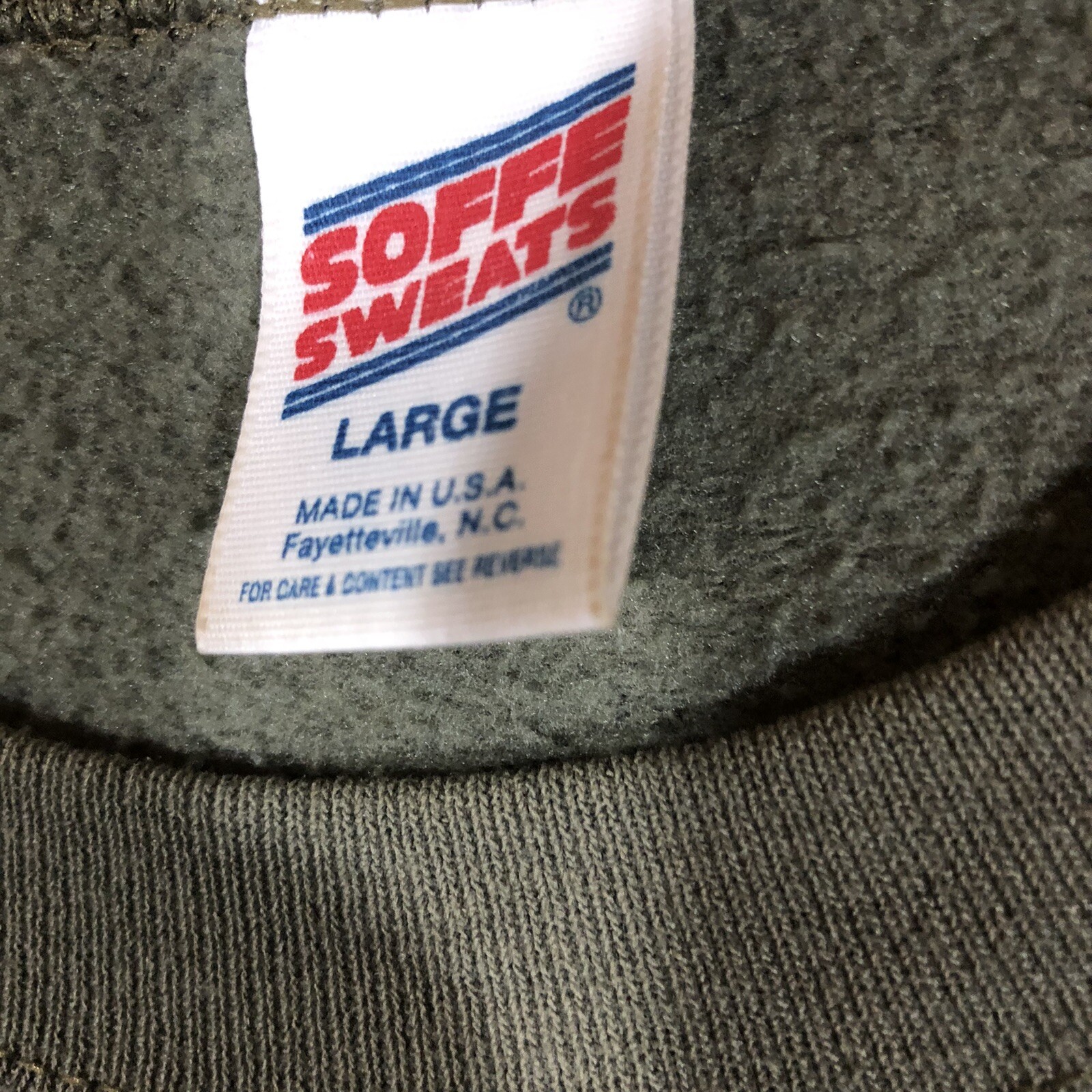 Vintage Soffe Sweats Marines Sweatshirt Made USA Mens Size Large Green Pullover