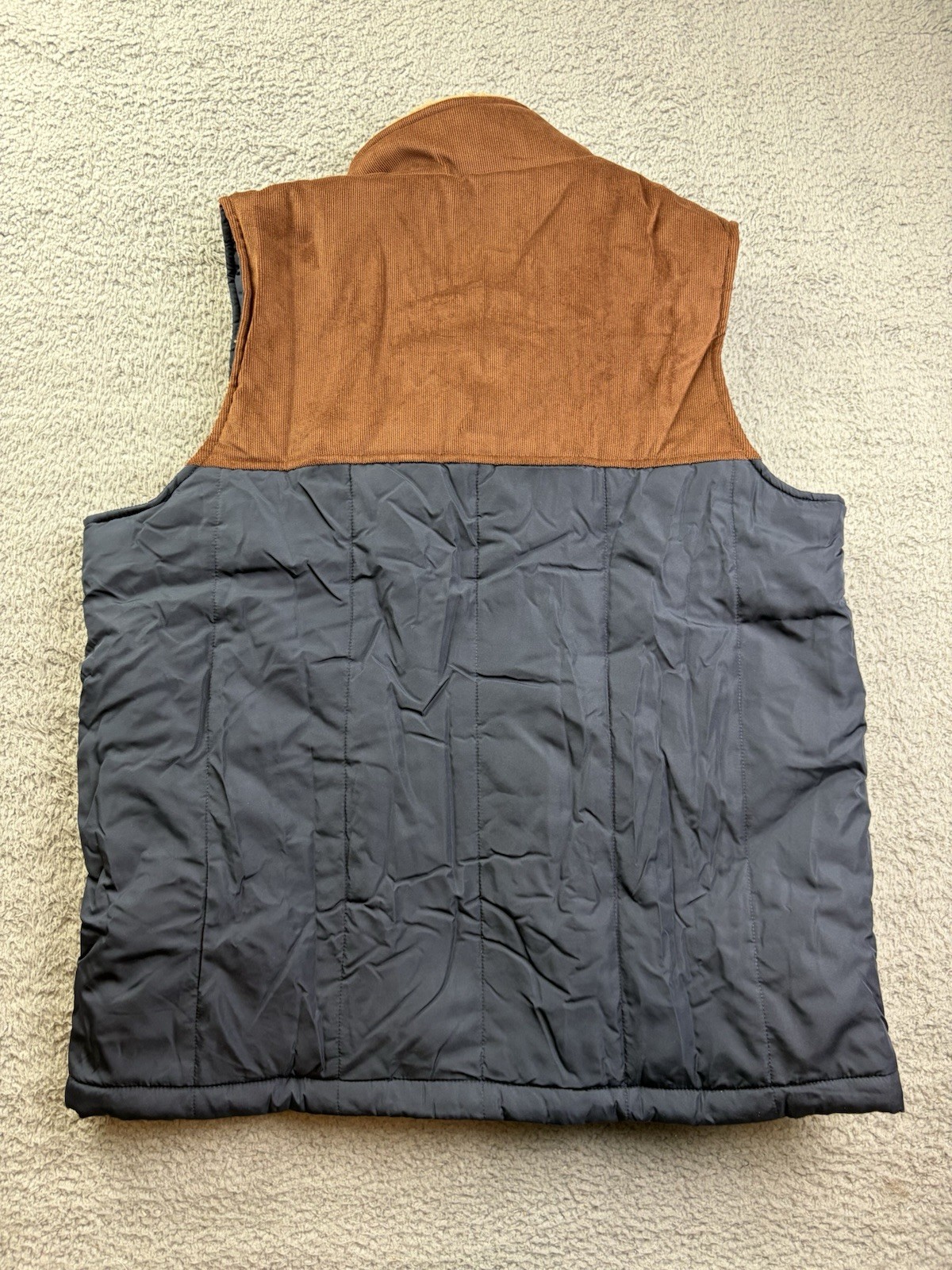Frontier Threads Vest Mens Large Blue Corduroy Sherpa Lined Quilted Outdoor