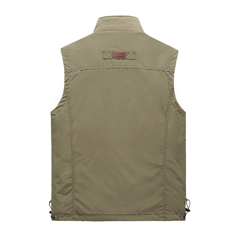 Mens With Pockets Zipper Vest Casual Waistcoat Sleeveless Sport Tops Mesh Lining