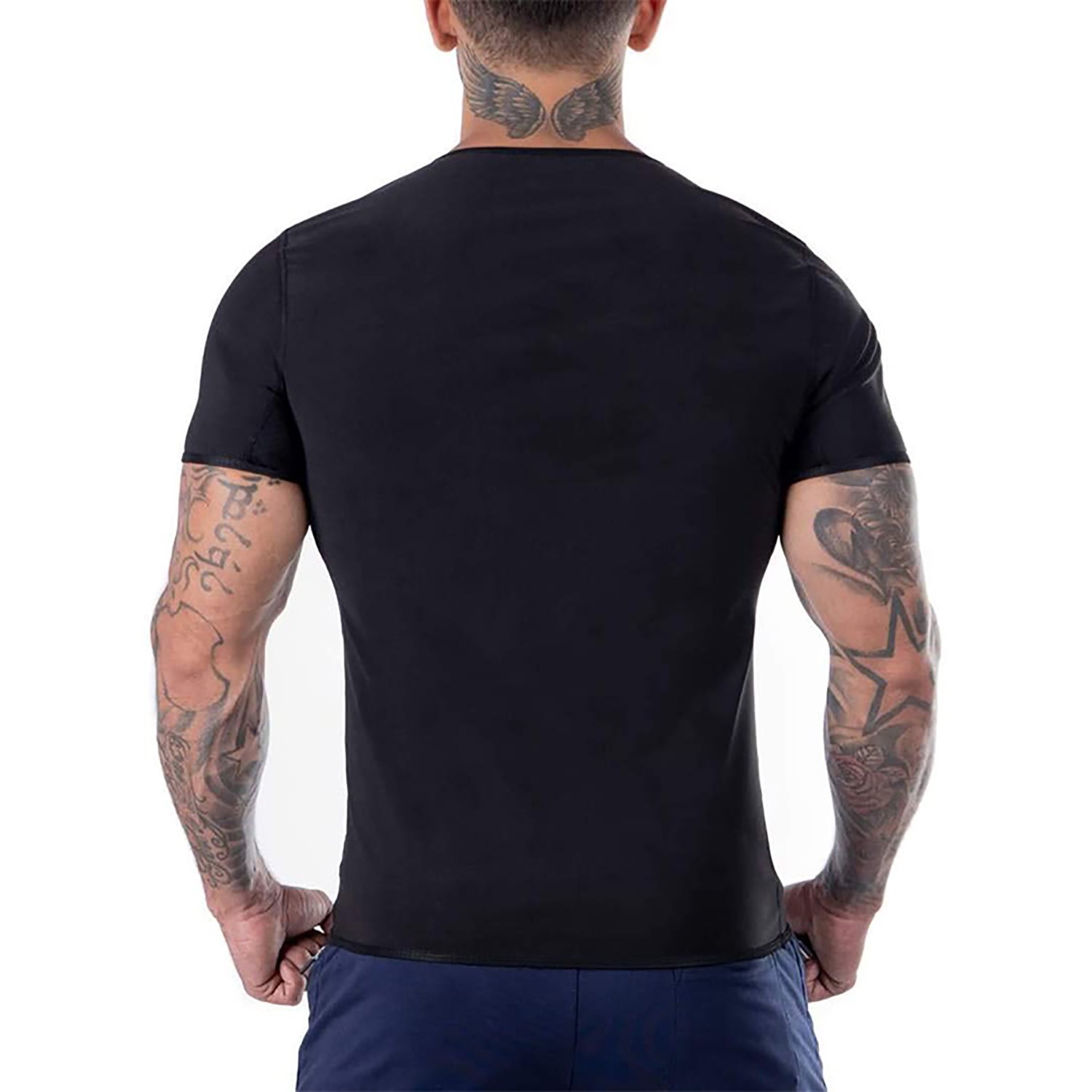 Men Heat Trapping Sweat Shirts Body Shaper Workout Sauna Suits Slim Vest Tank US