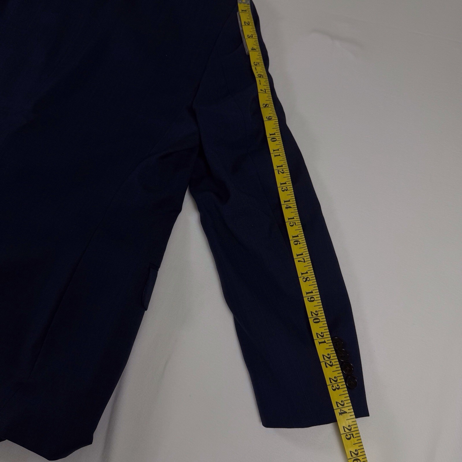 Lauren Ralph Lauren Mens Wool Blend Window Pane Two-Button Blazer Navy 44REG
