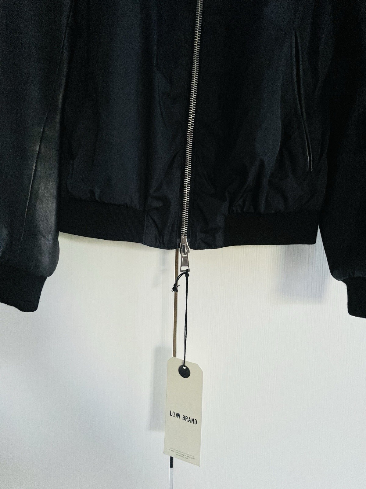 Yes London Mens Leather Sleeve Jacket