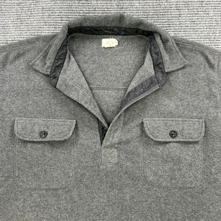 J Crew Oarman Shacket Shirt Jacket Men Medium Gray Pullover Four Button USA Made
