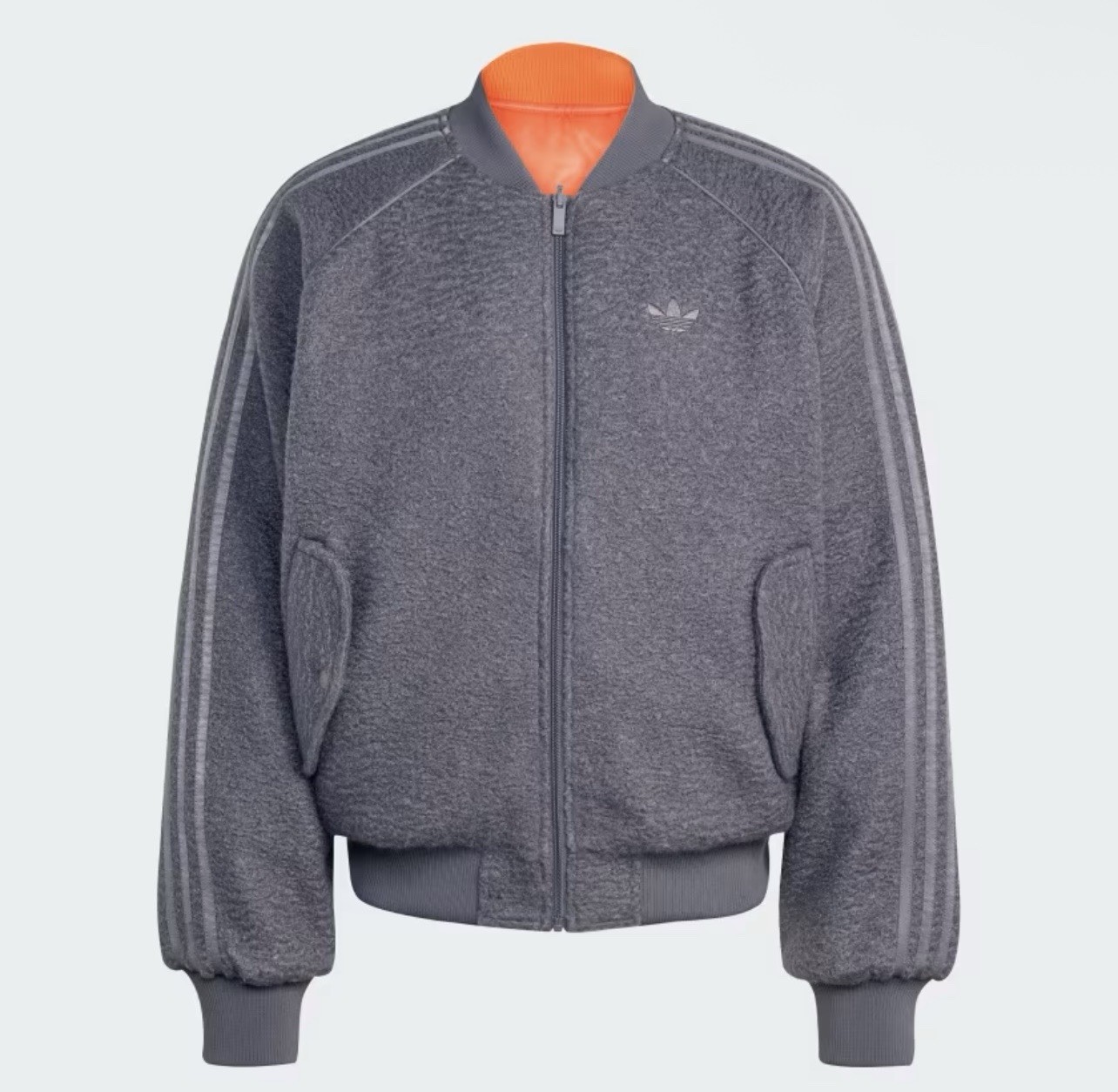 Adidas Originals Reversible Superstar Bomber Jacket Gray Orange Men’s M KR7618