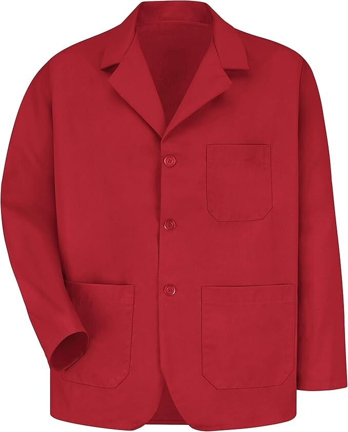 Red Kap Men’s Lapel Counter Coat, Red