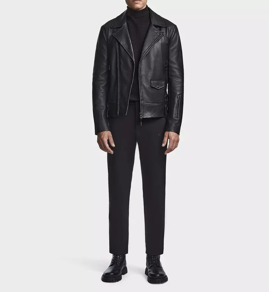 Real Lambskin Leather Racer Biker Jacket Elegant NEW Men’s Jacket 100% Genuine