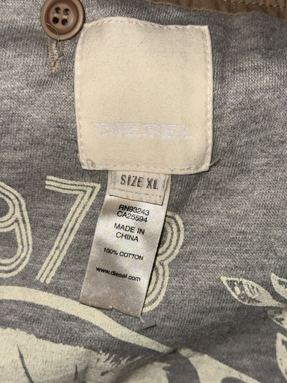Diesel Military Field Jacket Survivor Gear Mens Sz L Khaki Coat & Vest 2 In 1