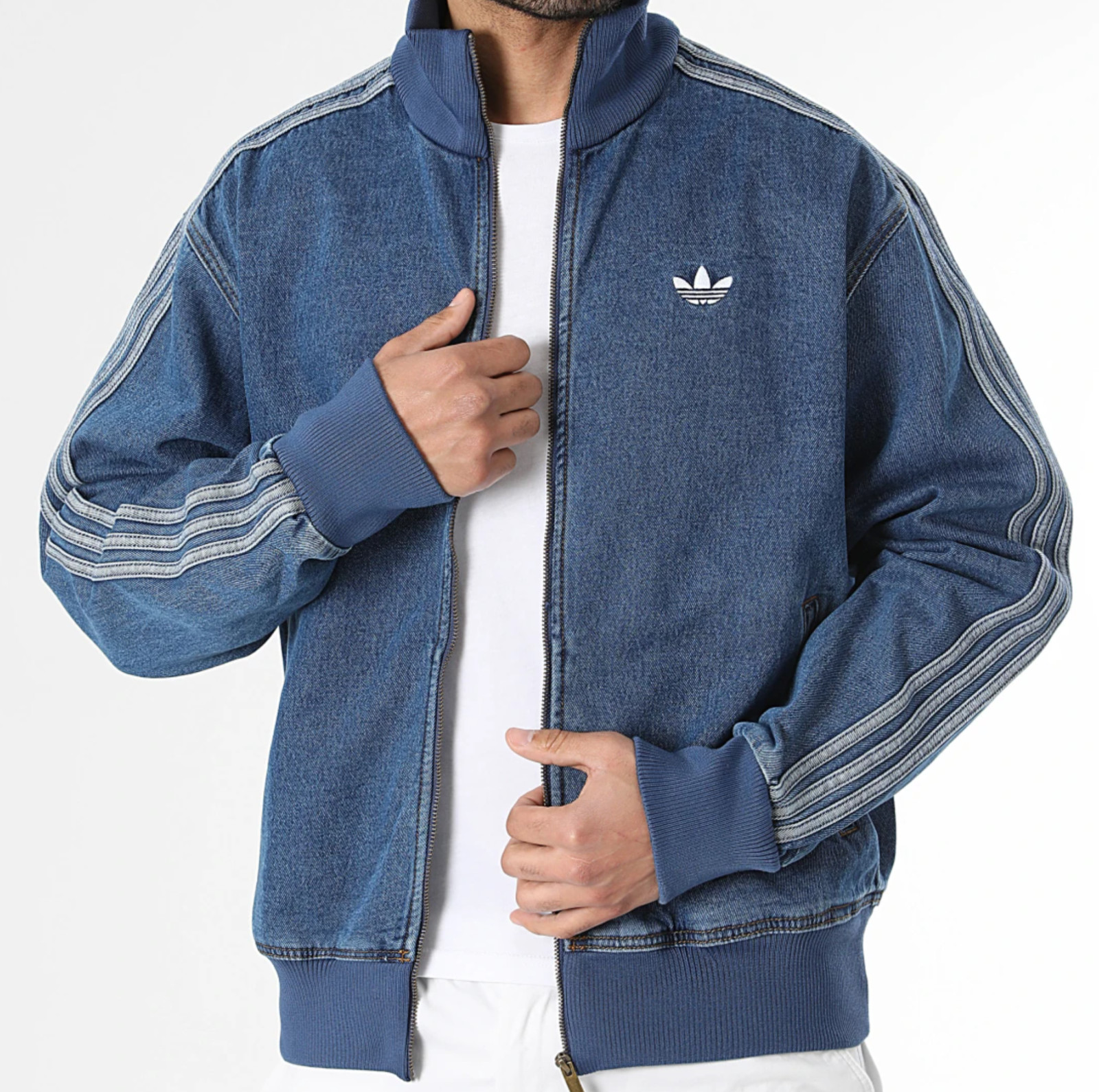 NEW MENS ADIDAS ORIGINALS DENIM FIREBIRD TRACK JACKET ~SIZE XL #KD1517