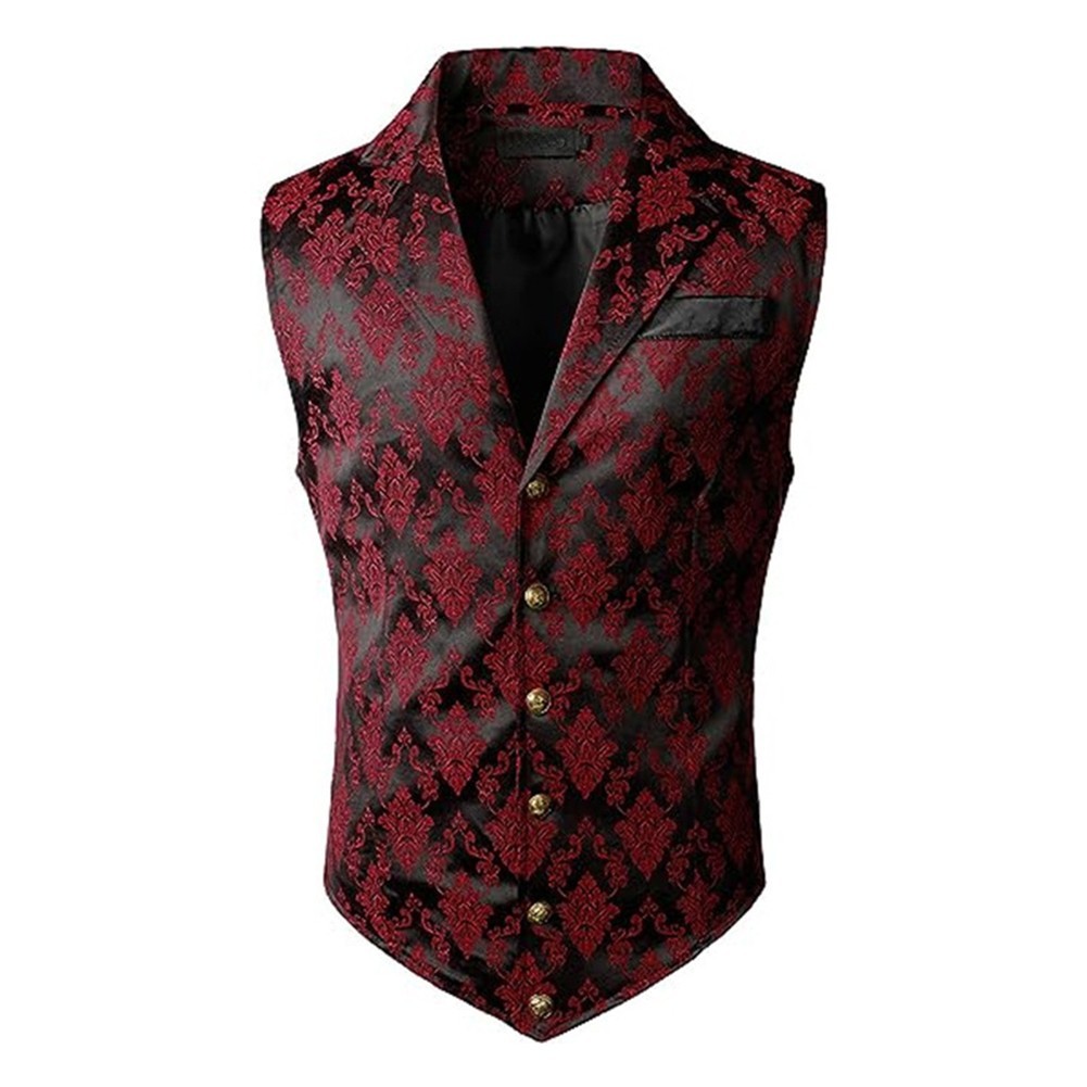 Classic Retro Vest for Men Gothic Steampunk Waistcoat Formal Victorian Design