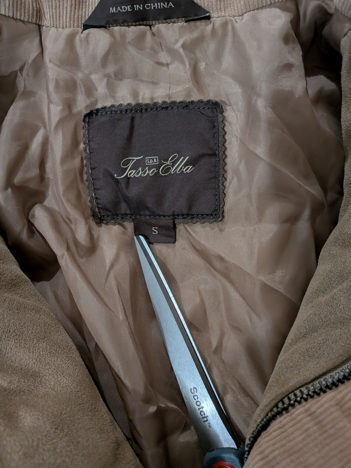 Tasso Elba Men Small Tan Faux Suede Button/Zip Field Utility Jacket Minimalist