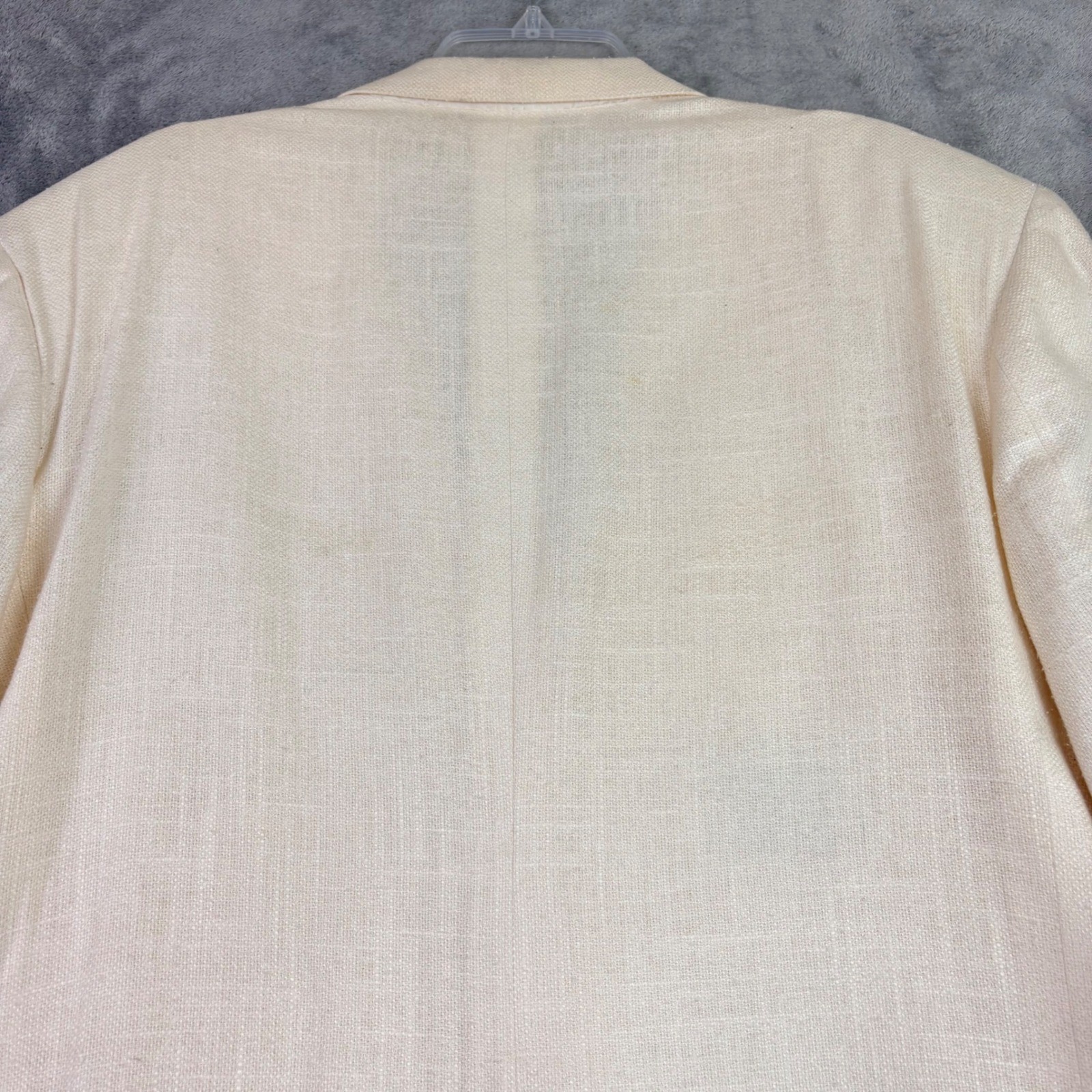 C&R Clothiers Mens 50R Off-White Raw Silk Blazer Two Button Sport Coat **Flaw