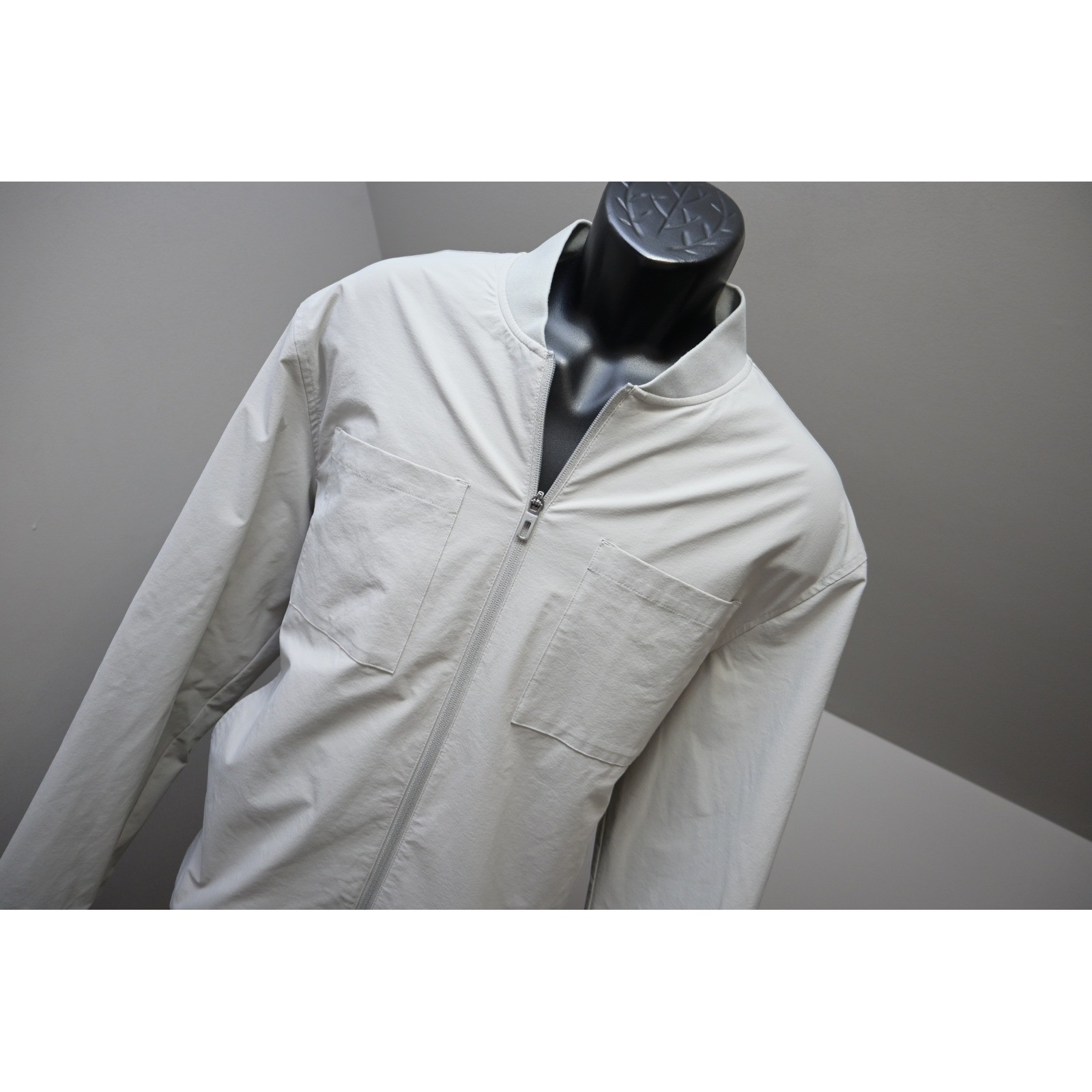 VRST Bomber Jacket Mens Large Grey Stretch Full Zip Lightweight Excellent