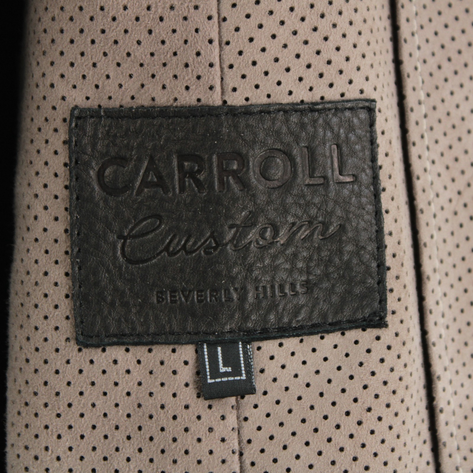 Carroll Custom NWD Perforated Suede Leather Jacket Size Large In Solid Cedar
