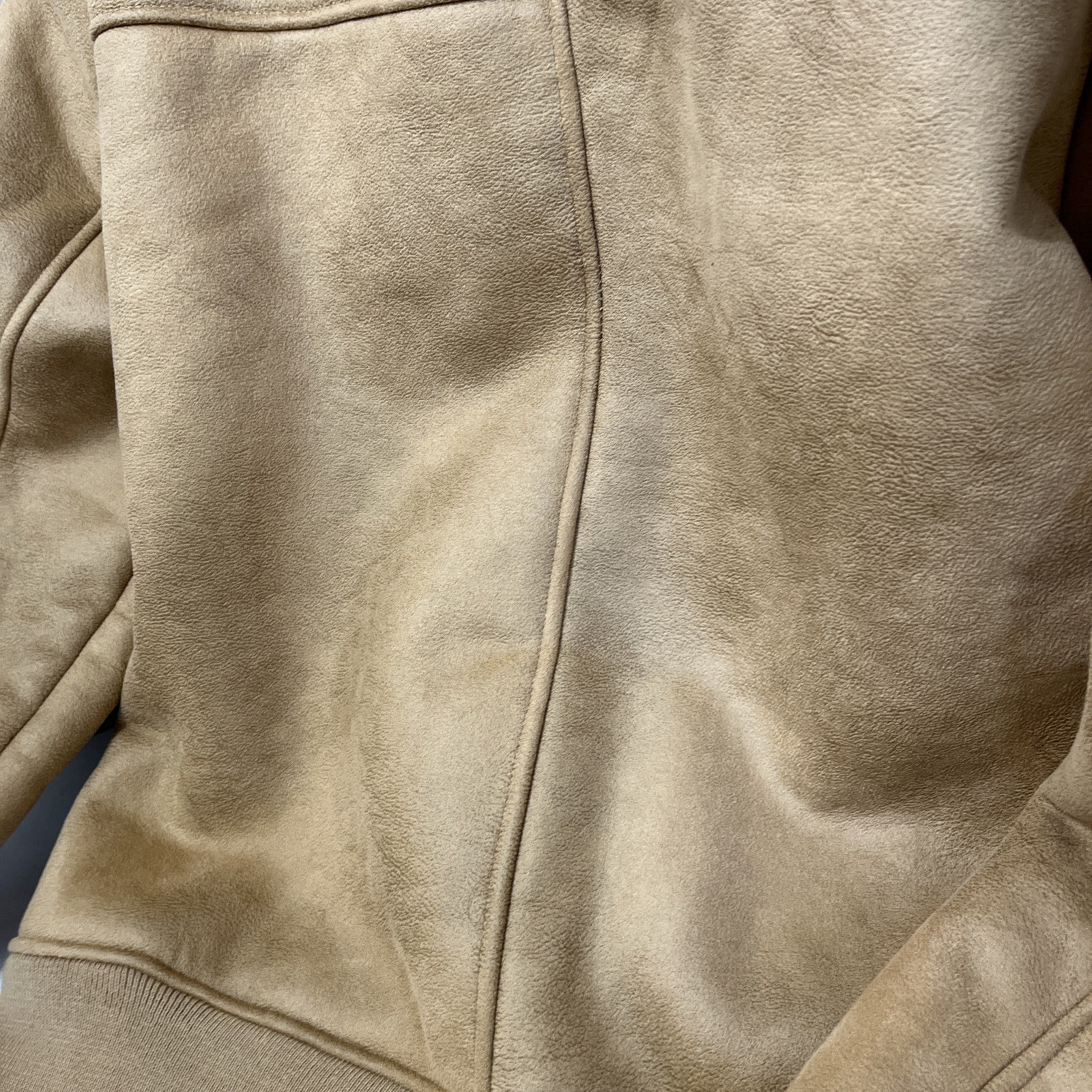 Men’s Large Sherpa Collar Faux Suede Bomber Jacket Full Zip Casual Western Coat