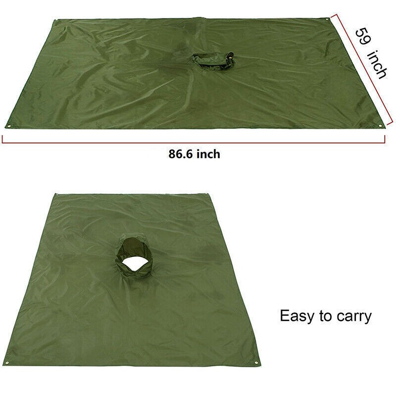 Waterproof Hooded Ripstop Camo Rain Coat Poncho Military Camping Hiking Hunting