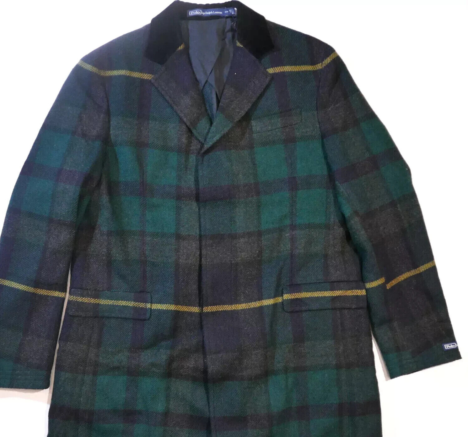 $2498 Polo Ralph Lauren Size 40R Tartan Plaid Topcoat Blackwatch Donegal Tweed