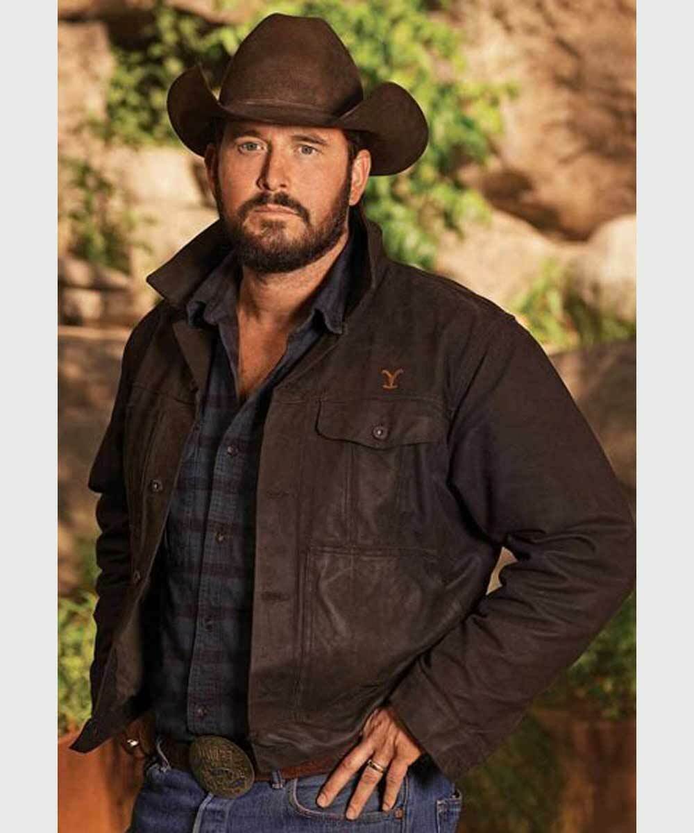 Men’s Yellowstone Cole Hauser Rip Wheeler Black Genuine Suede Leather Jacket