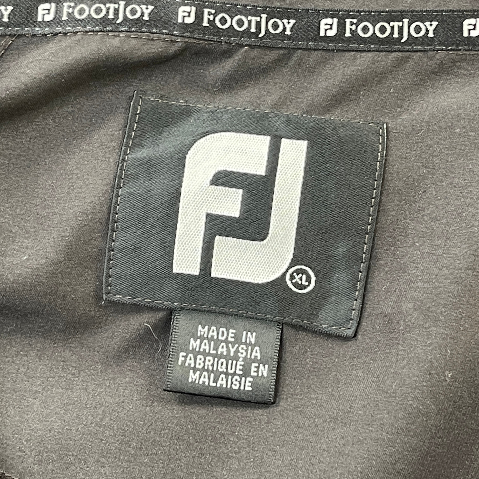 Footjoy Rain Jacket Mens XL FJ Black Golf Windbreaker Pullover Fall Spring