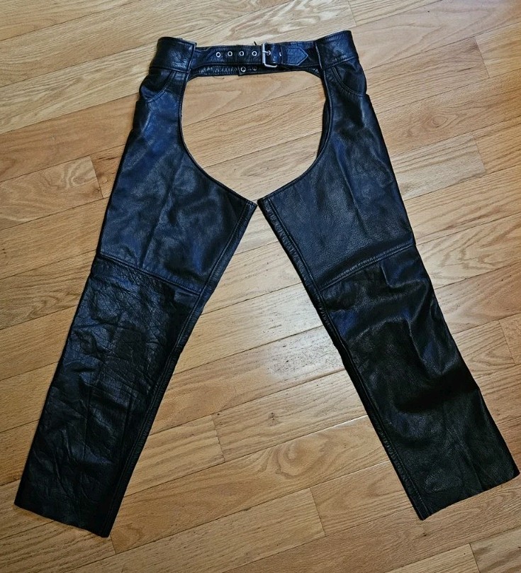 UNIK LEATHER APPAREL Black Chaps L Men’s Size L Motorcycle