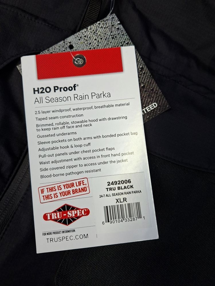 Tru-Spec H20 Proof All Season Rain Parka Waterproof Windproof Jacket – MR