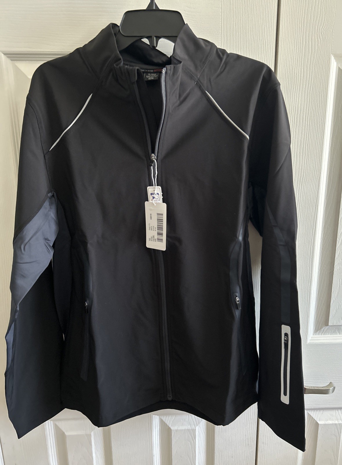 North End Sports Mens Black Full Zip Modern Fit Audio Port Jacket Size M