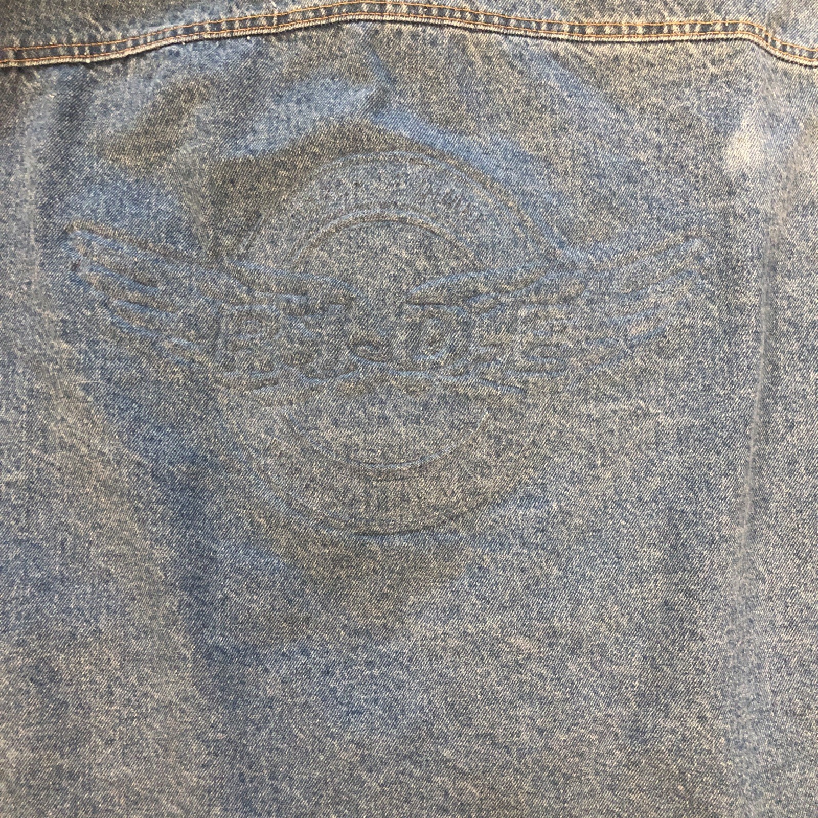 Vtg Denim Jacket March Of Dimes Embossed 2XL 90’s Y2K Biker Jacket