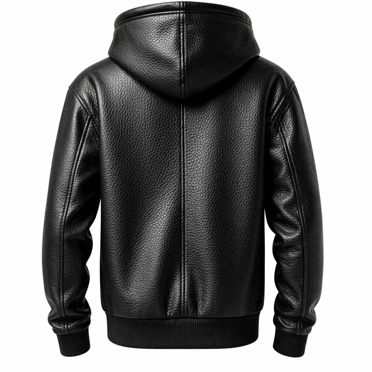 Men’s Genuine Lambskin Leather Hoodie Premium Handmade Jacket Luxury Streetwear