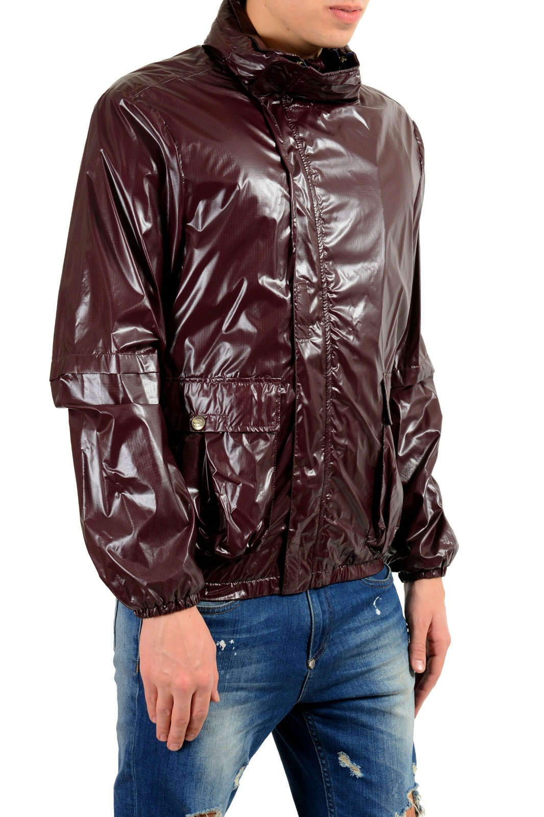 Just Cavalli Men’s Hooded Double Zip Windbreaker Jacket Size XS 4XL 5XL
