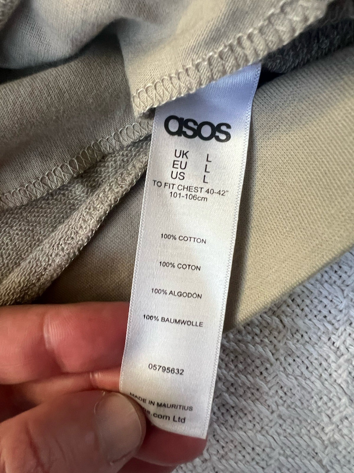 ASOS Women’s Full Zip Collared Fleece Cotton Sweatshirt Beige Solid Size L