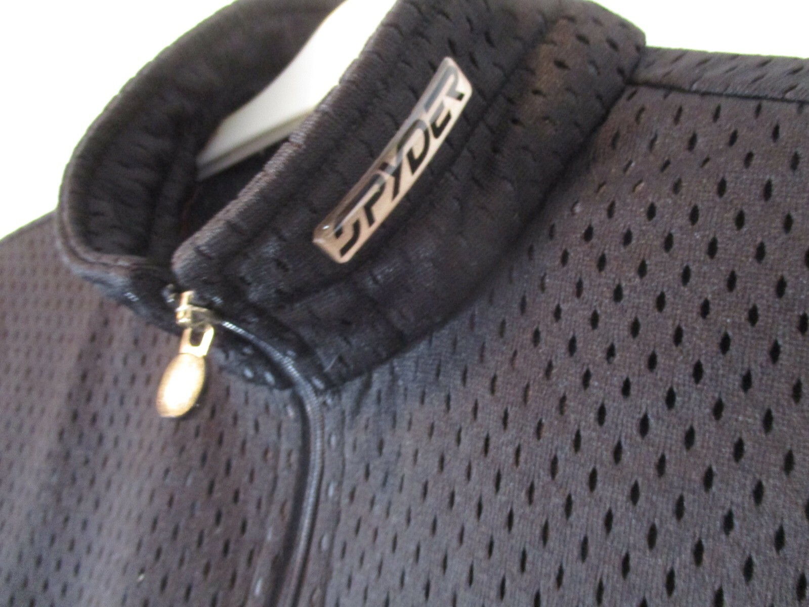 Spyder 1/4 Zip Mesh Jacket Spell Out Small Black Long Sleeve Pull On Men CBZ22