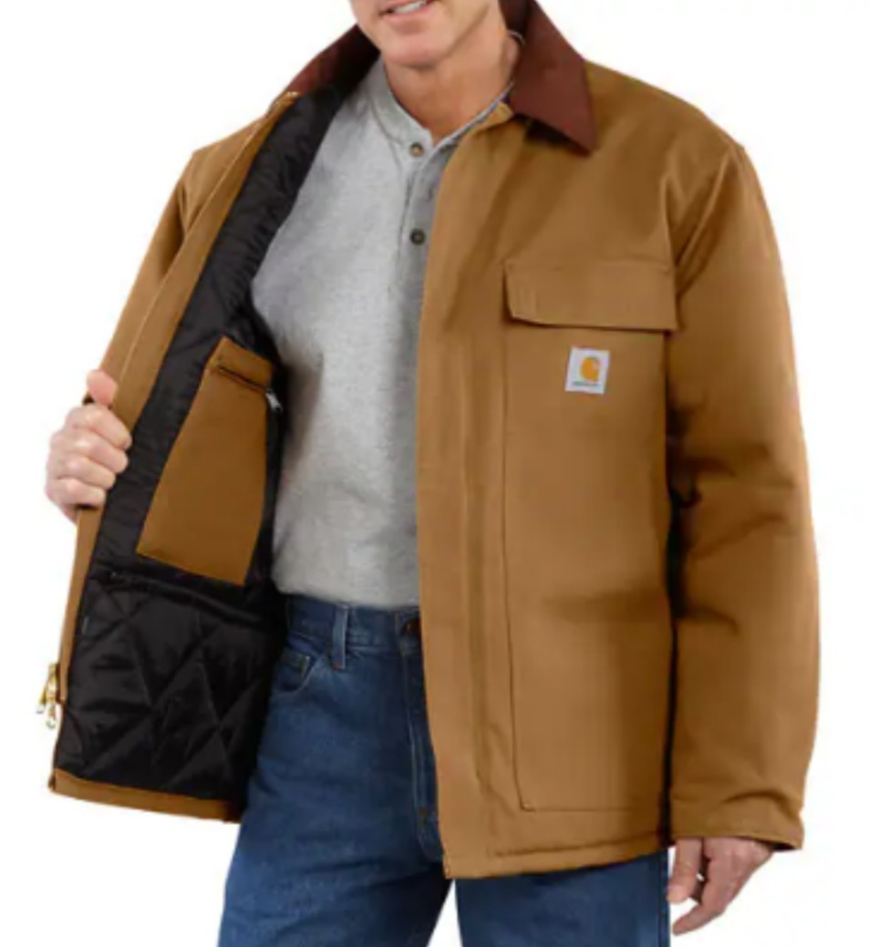 CARHARTT MEN’S LOOSE FIT FIRM DUCK TRADITIONAL COAT Sz MEN 3XL BROWN $145