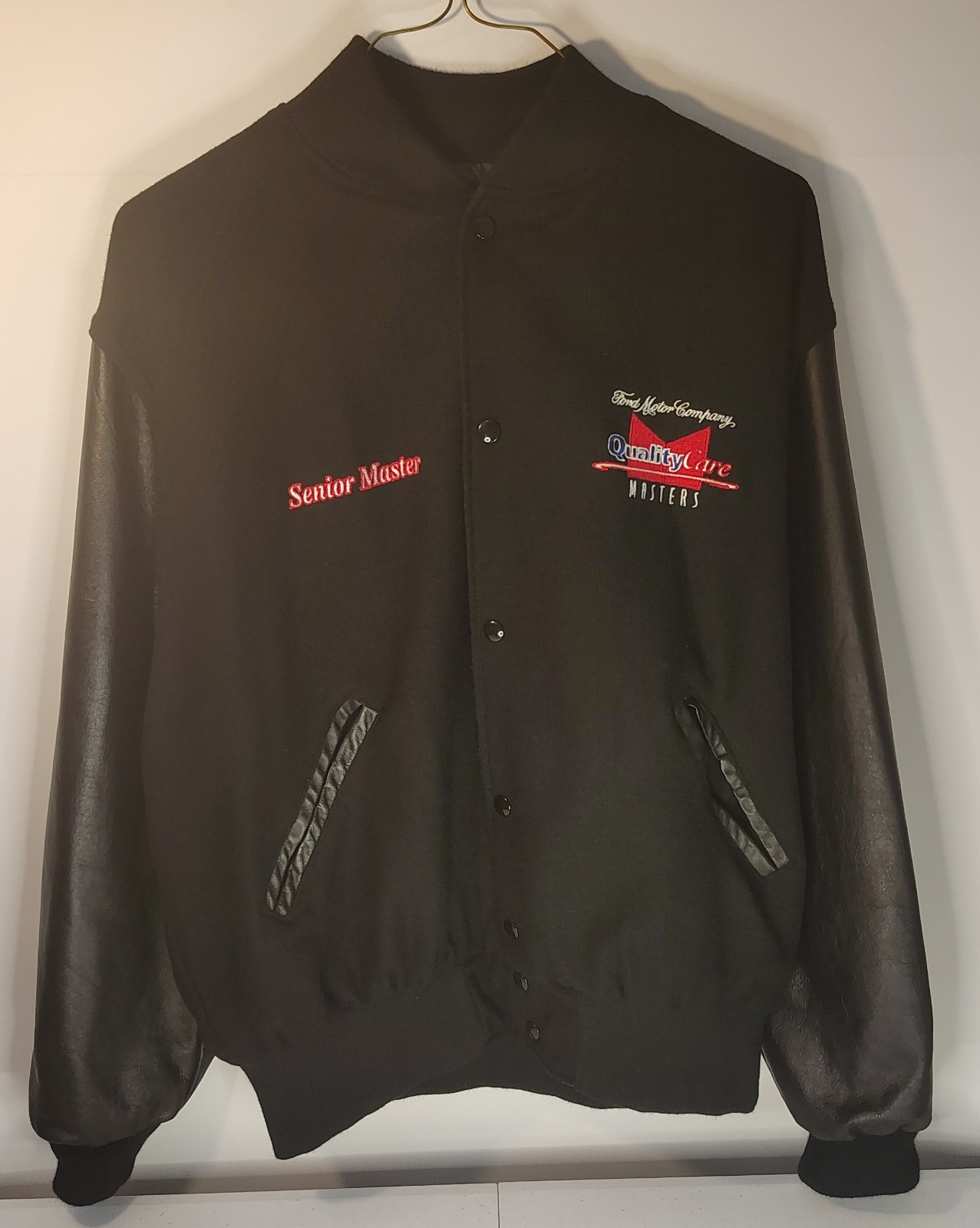 Vintage Ford Motor Quality Care Masters Senior Master Letterman Jacket Size XL